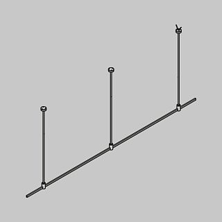Готовая конструкция прямая на жестких подвесах Long H745мм без светильников и без блока питания, латунь