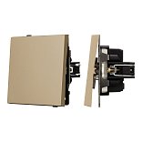 Механизм выключателя одноклавишный непроходной SWT-TENDO-MK01-SFPL-GD (230V, 10A) (Arlight, -)