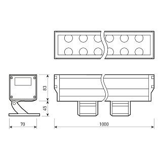 Светодиодный прожектор AR-LINE-1000XL-54W-230V White (Grey, 30 deg) (Arlight, Закрытый)