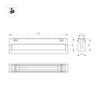 Светильник MAG-VIBE-LASER-TURN-L209-12W Day4000-MIX (BK, 24 deg, 48V, DALI) (Arlight, IP20 Металл, 5 лет)