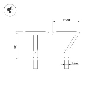 Светильник ALT-DEKKEL-50W Warm2700 (BK, 145x40 deg, 230V) (Arlight, IP65 Металл, 5 лет)