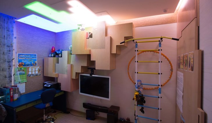 Светопропускающий потолок со светодиодной лентой Arlight в детской