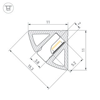 Профиль SL-KANT-H11-2000 ANOD OLIVE GREY (Arlight, Алюминий)