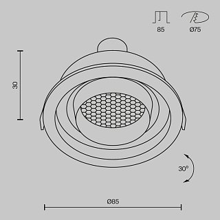 Встраиваемый светильник Atom GU10 10Вт