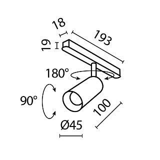 Трековый светильник Focus Led Exility 2700-6000K 5Вт 36° Dim Dali1