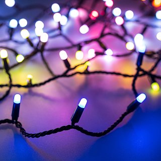 Светодиодная гирлянда ARD-STRING-CLASSIC-10000-BLACK-100LED-MILK-LIVE RGB-DMX (24V, 10W) (Ardecoled, IP65)