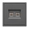 Механизм сдвоенной телефонной розетки SCT-NOBE-MTL2-SFPL-GR (RJ-11, 4C) (Arlight, Серый базальт)