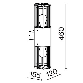 Настенный светильник (бра) Barrel E27x2 15Вт IP 54