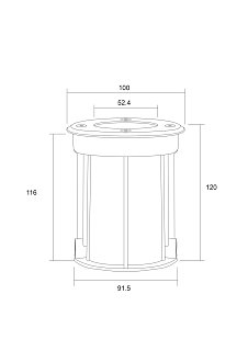 Встраиваемый светильник Tubo GU10х1 35Вт IP 65
