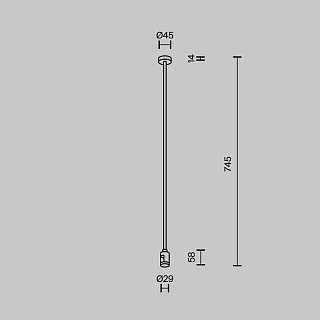 Крепление потолочное Long одинарное 700мм Flarity черный