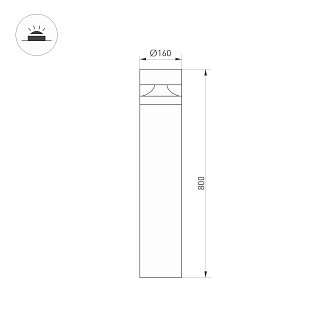 Светильник LGD-GUIDE-BOLL-H800-20W Warm3500-MIX (GR, 280 deg, 230V) (Arlight, IP65 Металл, 5 лет)