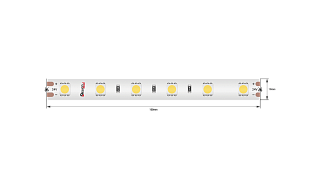 Светодиодная лента LUX, 5050, 60 LED/м, 14,4 Вт/м, 24В, IP65, Теплый белый (2700K), DSG560-24-WW-65