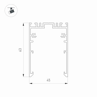 Трек MAG-TRACK-4563-2000 (BK, 5LN) (Arlight, IP20 Металл, 5 лет)