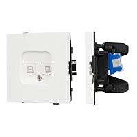 Механизм компьютерной розетки двойной SCT-TENDO-MPC2-SFPL-WH (RJ-45, CAT6) (Arlight, -)