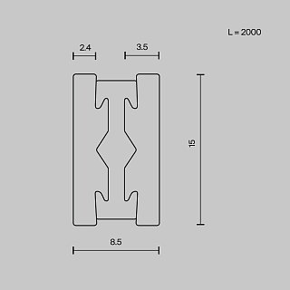 Шинопровод 2м Flarity черный