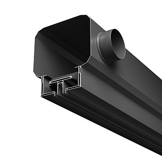 Диффузор с отражателем, линейный, ГКЛ 12,5 мм, черный, с шинопроводом Exility, КСД тип 3