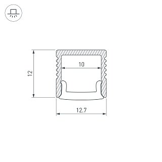 Профиль FANTOM-BENT-W12-SIDE-2000 ANOD (Arlight, Алюминий)
