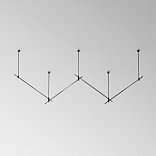 Готовая конструкция прямая 4м двухуровневая на жестких подвесах Long H804 мм без светильников и блока питания, черный