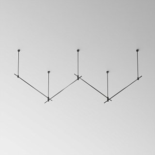 Готовая конструкция прямая 4м двухуровневая на жестких подвесах Long H804 мм без светильников и блока питания, черный