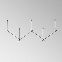 Готовая конструкция прямая 4м двухуровневая на жестких подвесах Long H804 мм без светильников и блока питания, черный