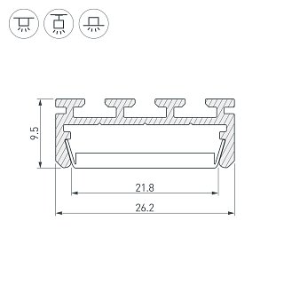 Профиль PLS-LOCK-2000 ANOD (Arlight, Алюминий)