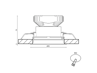 Корпус светильника потолочный встраиваемый  наклонный, Белый, IP20, COMBO-42-WH