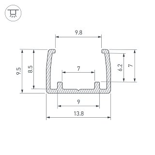 Профиль COB-GERM-8-L1000 (Arlight, Пластик)