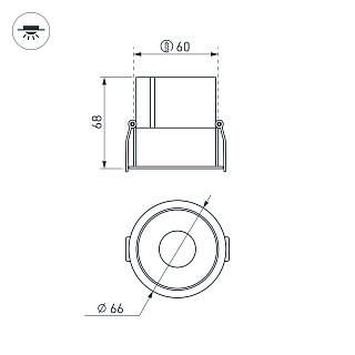Светильник MS-ATLAS-BUILT-R66-15W Day4000 (WH-BK, 35 deg, 230V) (Arlight, IP20 Металл, 5 лет)
