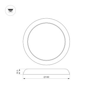 Светильник CL-FIOKK-R180-12W Day4000-MIX (WH, 120 deg, 230V) (Arlight, IP44 Пластик, 3 года)