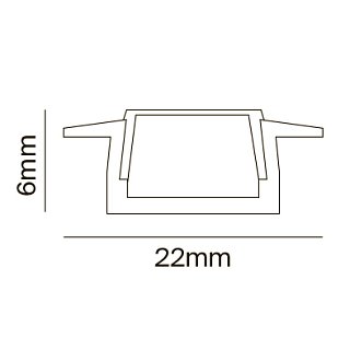 Алюминиевый профиль встраиваемый с фланцем 22×6 (Серебро, 2 м), ALM004S-2M
