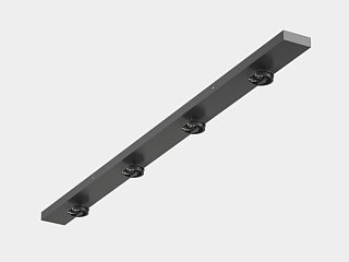 Крепление сменное М14 для светильников MINI VILLY, поворотное накладное четверное, цвет Черный, MINI-VL-M14-BL