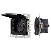 Механизм розетки влагозащищённый SCT-MCP-PL-BK (250V, 16A) (Arlight, -)