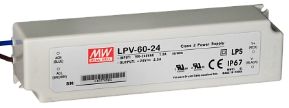 Блок питания Mean Well, герметичный, LPV-60-24, в пластиковом корпусе