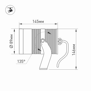 Светильник ALT-RAY-R89-25W Day4000 (DG, 24 deg, 230V) (Arlight, IP67 Металл, 3 года)