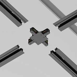 Коннектор Х-образный Unity встраиваемый черный