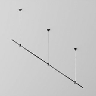 Готовая конструкция прямая на тросовых подвесах Hang без светильников и блока питания, черный