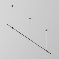 Готовая конструкция прямая на тросовых подвесах Hang без светильников и блока питания, черный