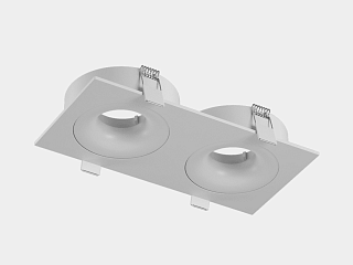 Корпус светильника потолочный встраиваемый  наклонно-поворотный, COMBO-2S2-WH, Белый, IP20, COMBO-2S2-WH