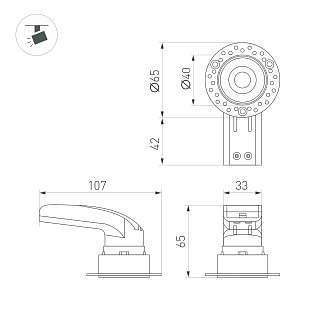 Светильник MS-RIALTO-TRIMLESS-R40-9W Day4000 (WH, 36deg, 230V) (Arlight, IP20 Металл, 5 лет)