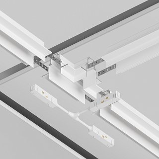 Коннектор Т-образный Gravity встраиваемый белый