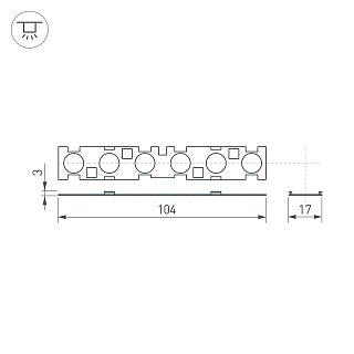 Экран линзованный SL-LINE-W20-30deg-540 (Arlight, Пластик)