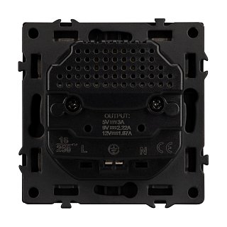 Механизм розетки с USB зарядкой SCT-NOBE-MUAC-SFPL-BK (230V, 16A) (Arlight, -)