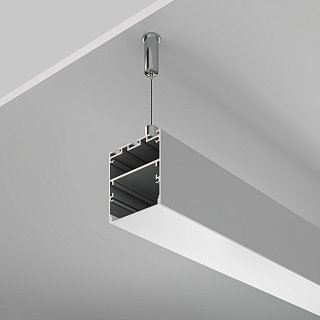 Алюминиевый профиль накладной-подвесной 50×50 (Серебро, 2 м), ALM-5050-S-2M