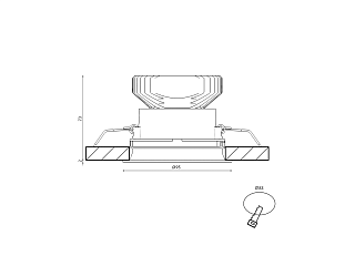 Корпус светильника потолочный встраиваемый, Черный, IP20, COMBO-44-BL