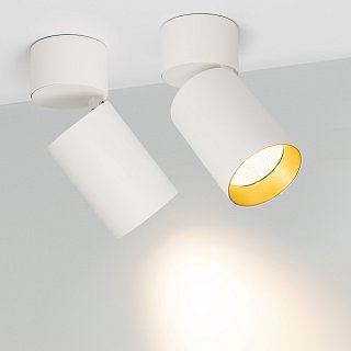 Светильник SP-POLO-SURFACE-FLAP-R85-15W Warm3000 (WH-GD, 40 deg) (Arlight, IP20 Металл, 3 года)