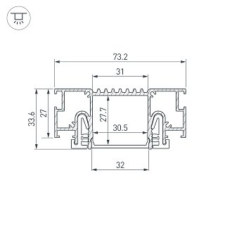 Профиль STRETCH-32-CEIL-CENTER-2000 BLACK (Arlight, Алюминий)