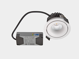 Светильник  встраиваемый наклонный , серия MINI COMBO, Белый, 8Вт, IP20, Теплый белый , DL-MINI-0801-38-WH-8-WW