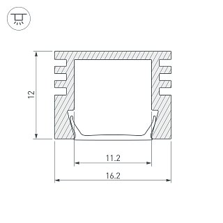Профиль PDS-S-2000 ANOD Black (Arlight, Алюминий)