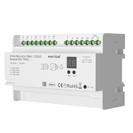 Диммер DALI DT6 четырёхканальный TRIAC 230В DIN 800Вт