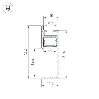 Профиль PLINTUS-H35-F-2000 BLACK (Arlight, Алюминий)